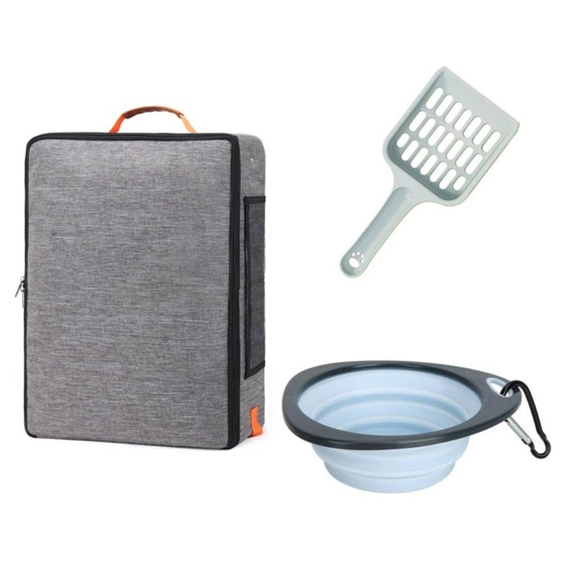 Cats Litter Pans With Handle Baffle Rabbit Litter Box Easy Cleaning No Residues Easy Cleaning Smooth Surfaces серый