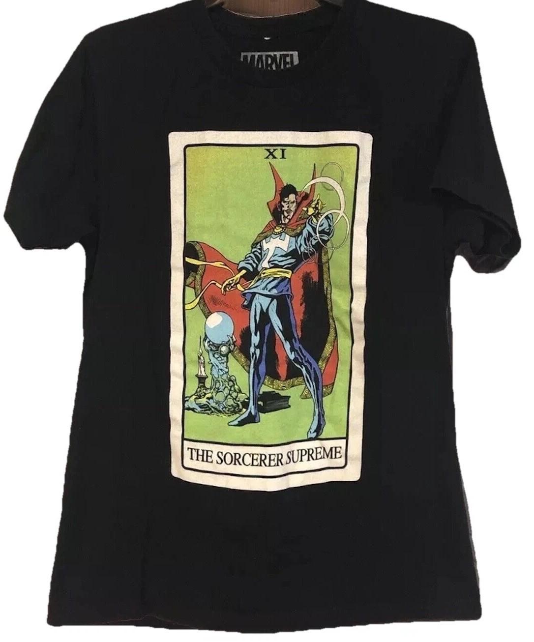 Marvel Doctor Strange Shirt Mens Medium Tarot Card Graphic The Sorcerer Supreme Unisex T-Shirt S