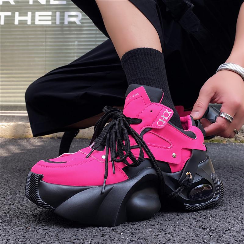 European Trendy Men's Breathable Dad Shoes 2025 - Thick Sole, Height-Increasing Casual Sneakers
