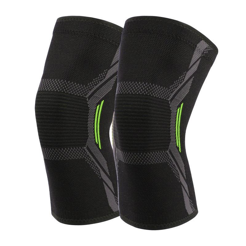 Sports Knee Pads Knitted Nylon Silicone Anti-slip Cycling Running Basketball Jump Rope Shock-absorbing Knee Pads