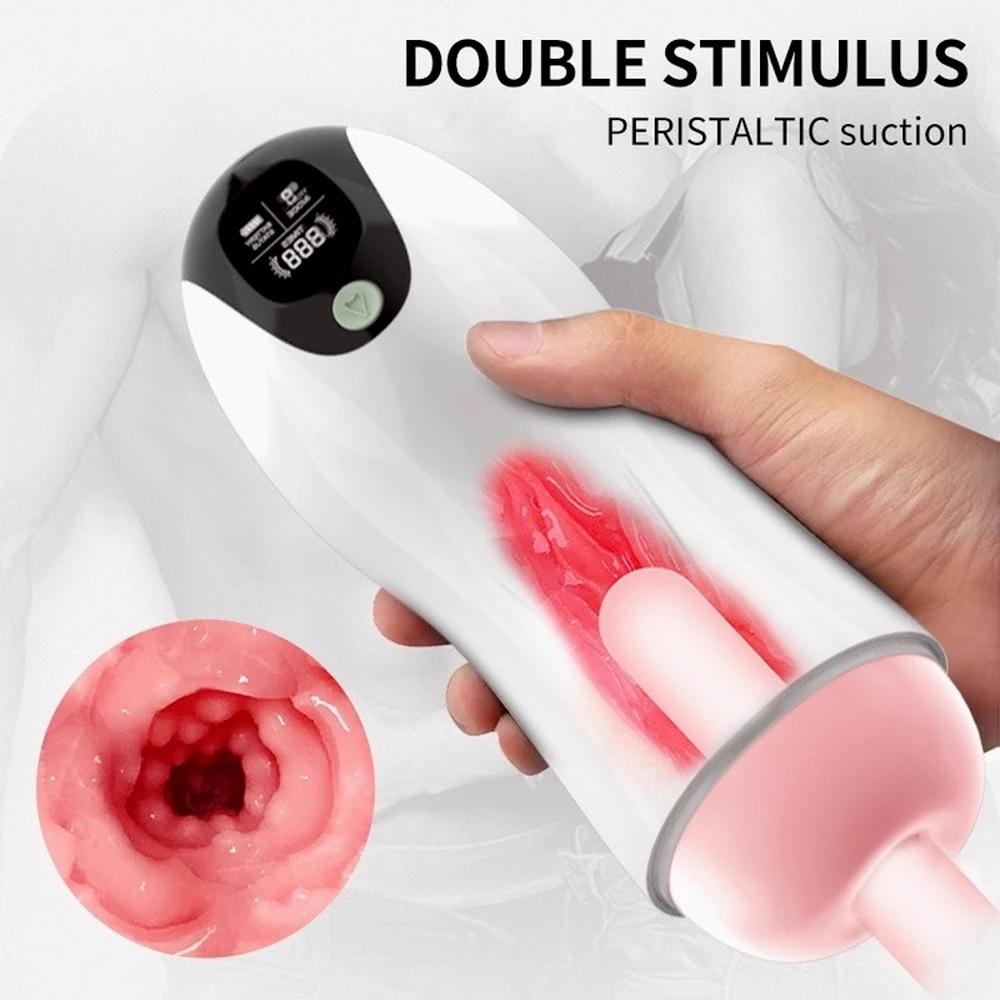 Male Automatic Interactive Pronunciation Airplane Cup Pussy Vagina Oral Sucking Masturbator Vibrator Adults Sex Toys for Men 18+
