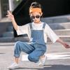 Spring Autumn Fashionable Kids Denim Overalls Modern Styles High Waisted Pants Jean Children Loose Casual Denim Overalls