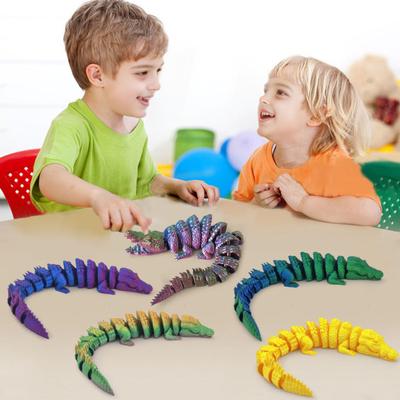 3D Printed Crocodile Toy Articulated Crocodile Ornament Crocodile Action Figure Fidget Toy Gift for Adults Home Office Desk Decor