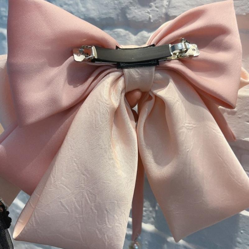 Elegant Purple Hair Bows Clip With Long Ribbon Fashion Headdress Hairpieces Barrette Hairpin For Women And Girls