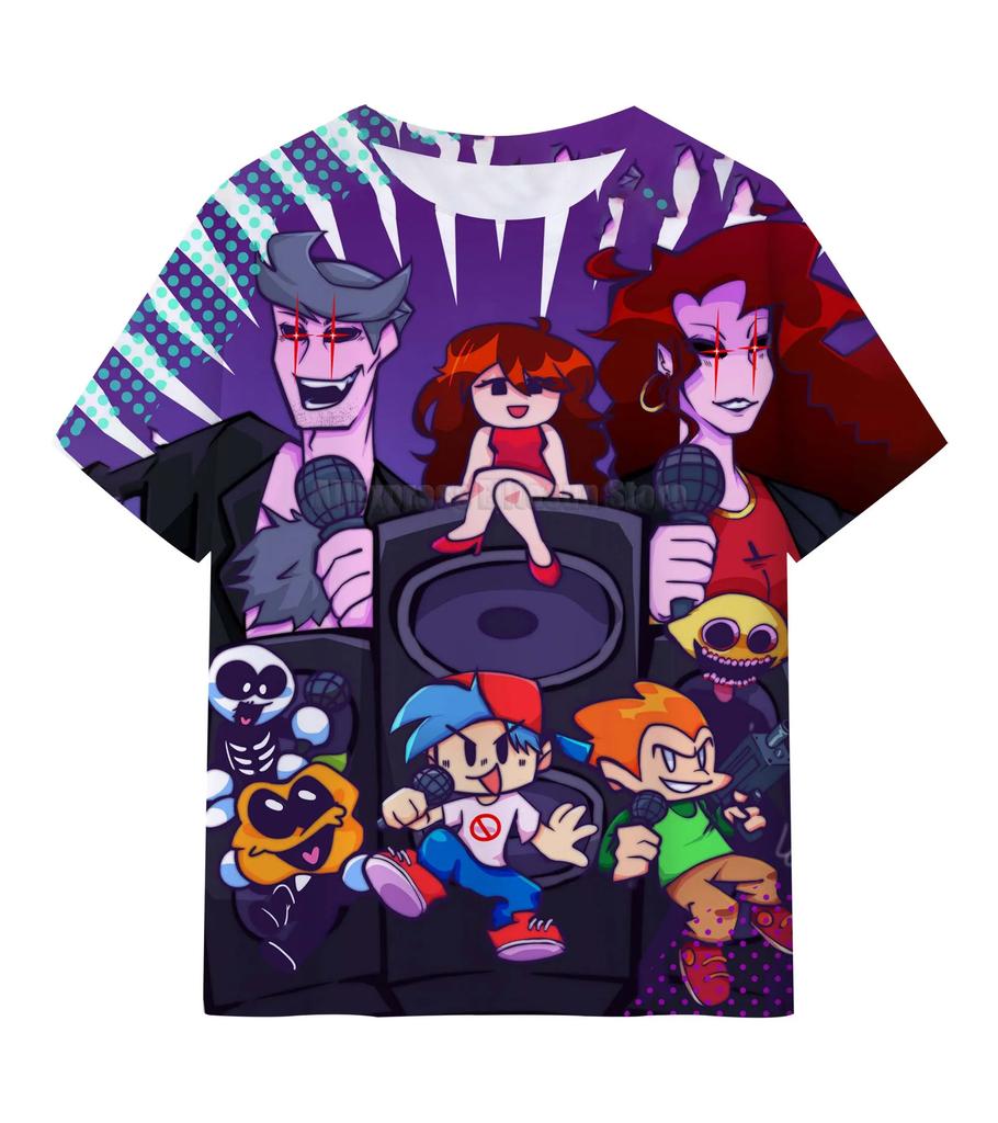 Friday Night Funkin 3D T Shirts Kids Children Game T-shirts Boys Girls Cartoon Anime Tshirts Summer Toddler Tee Streetwear