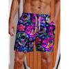 Hawaiianischer Horror-Schädel 3D-Druck Herren-Kurzhose 3D-bedruckter Badeanzug Badeshorts Strandshorts Skateboard Sport Eishosen