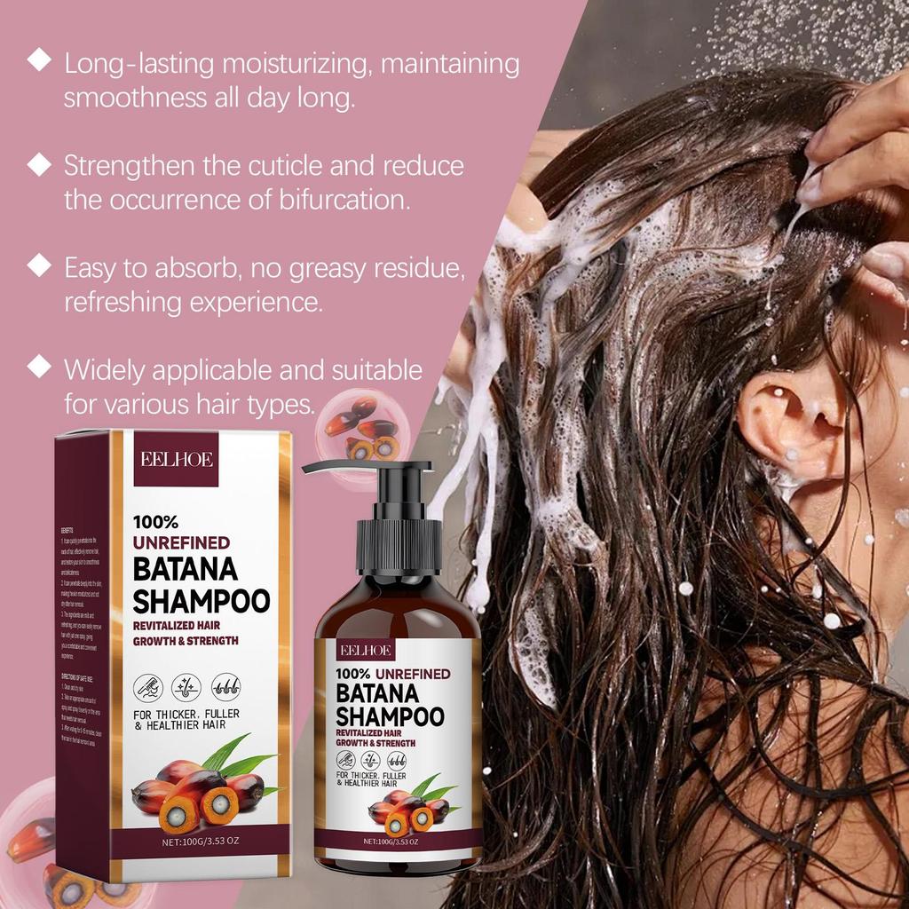 Champú Tratamiento Orgánico de Aceite de Batana Cabello Dañado con Puntas Abiertas Reduce la Caída del Cabello Limpieza Profunda Nutre