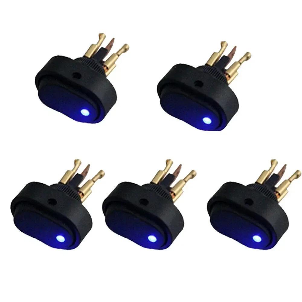 5 X 12V 30Amp 30A Heavy Duty Blue LED OFF/ON Rocker Toggle Switch Car Boat  Blue LED Switch FOr Car Auto Boat Marine LED Switch