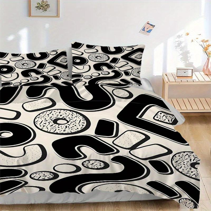 

3 шт. Комплект постельного белья с принтом абстрактных узоров, Дышащий и мягкий, Машинная стирка, Рождественский подарок, Подходит для декора спальни, 15186 135x200cm