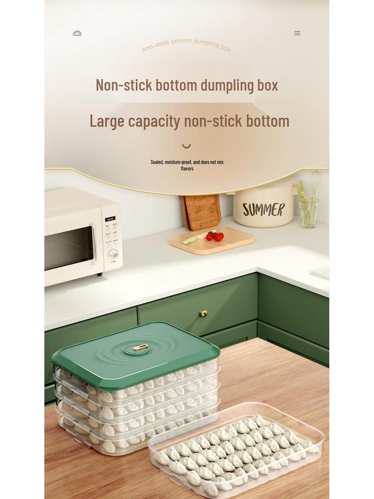 Large Capacity Multi-layer Dumpling Freezer & Fresh-Keeping Box