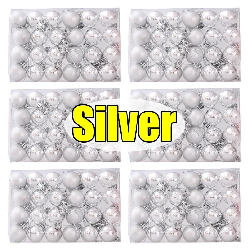 144/24pcs Mini Electroplated Christmas Balls Set Xmas Tree Pendant Christmas Ball Hanging Ornament for New Year Party Home Decor