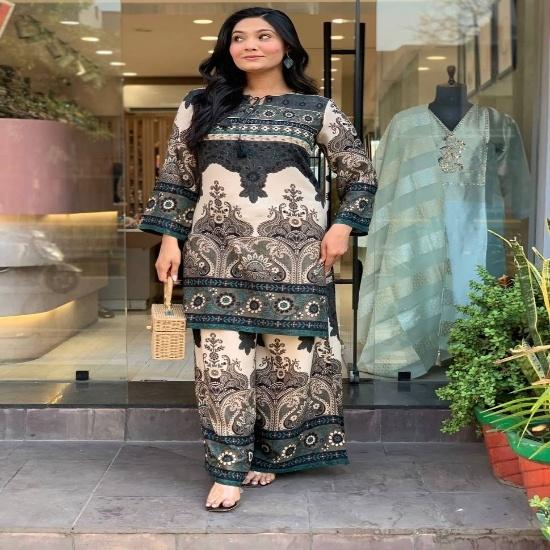 Women's Paisley Printed Kurta & Wide-Leg Trouser Set