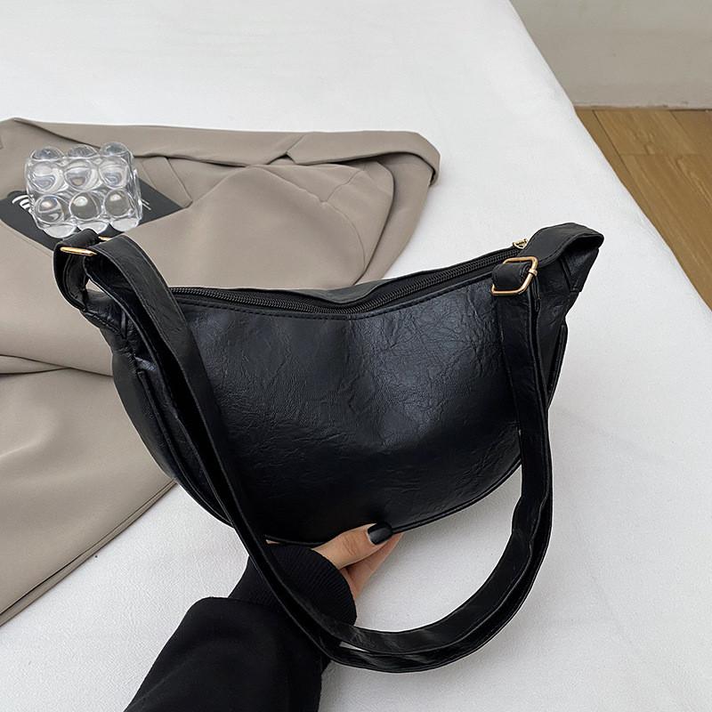 

Retro Chic Shoulder Bag Elegant Design Medium Sized Dumpling Bag For Casual Outfits чёрный
