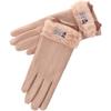Women's Winter Touchscreen Fleece-Lined Gloves: Windproof, Frostproof, Cute Suede Design for Cold Protection