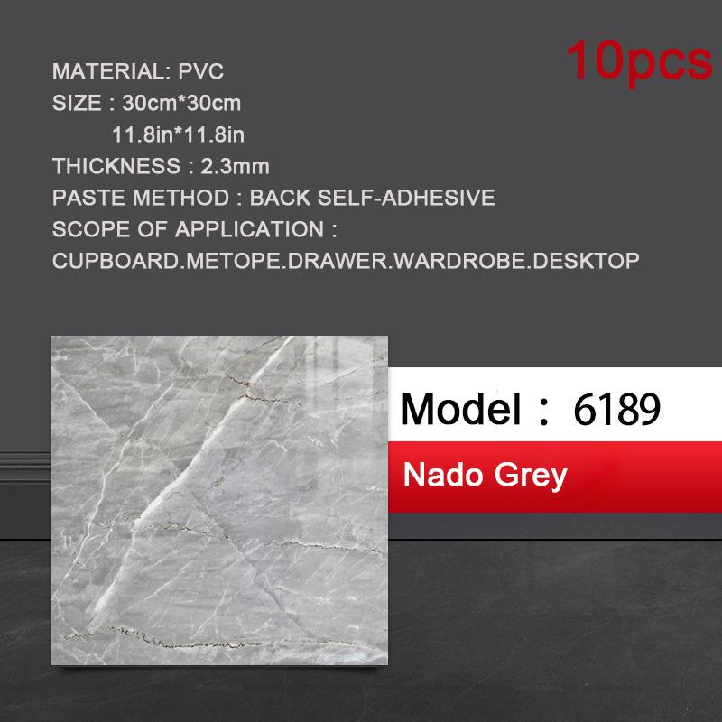 10pcs 30*30cm PVC Imitation Marble Floor Stickers Self-adhesive Wall Stickers Waterproof Bathroom Living Room Moden Decor Decals