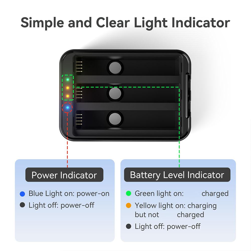 For Insta360 X5 Battery Charger Portable Charging Case Storage Box Charging Hub 3 Slots Charger Compact Camera Accessories