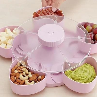 Portable Five Compartment Snackle Box Clear Food Organizer Luxury Decorative Tray for Table Use