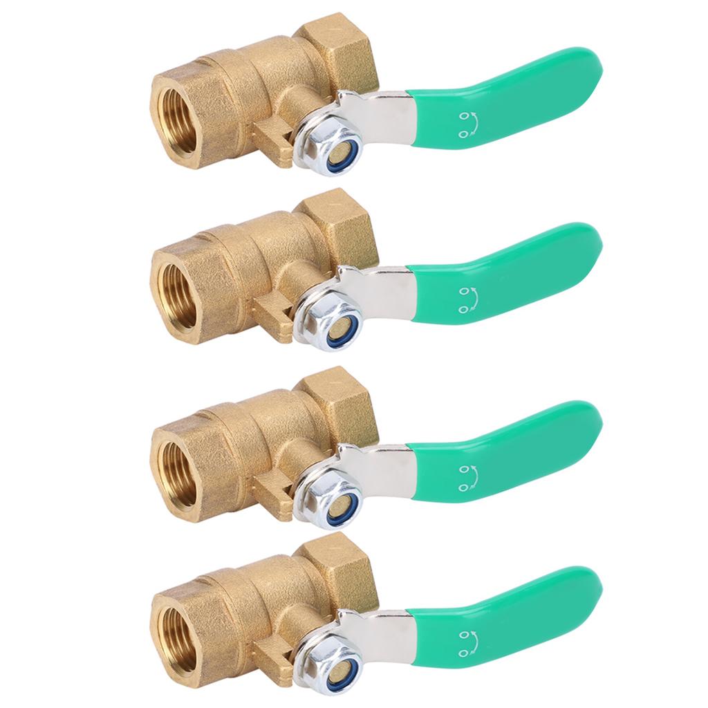 4pcs 1 4in Female Thread Ball Valve Thicken Brass Drain Shut Off Switch Water Pipe Plumbing Systerm