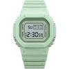 Digital Sports Watch for Women, Men, Kids, Waterproof, Alarm, Square Design, Green