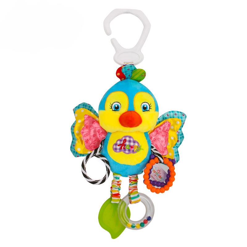 Giocattoli per passeggino e giocattoli per seggiolino auto per neonati con massaggiagengive, giocattoli per passeggino sospesi, clip per bambini in morbido peluche per ragazzi e ragazze 3-12 mesi