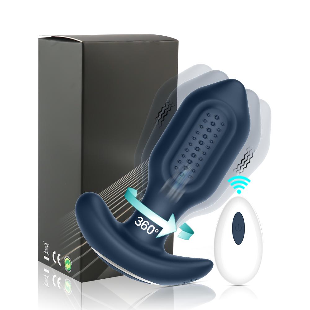 360° Rotating Vibrating Silicone Anal Plug, Anal Vestibule Vibrator, Male Anal Vibrating Female Adult Sexy Toys, Sex Toys