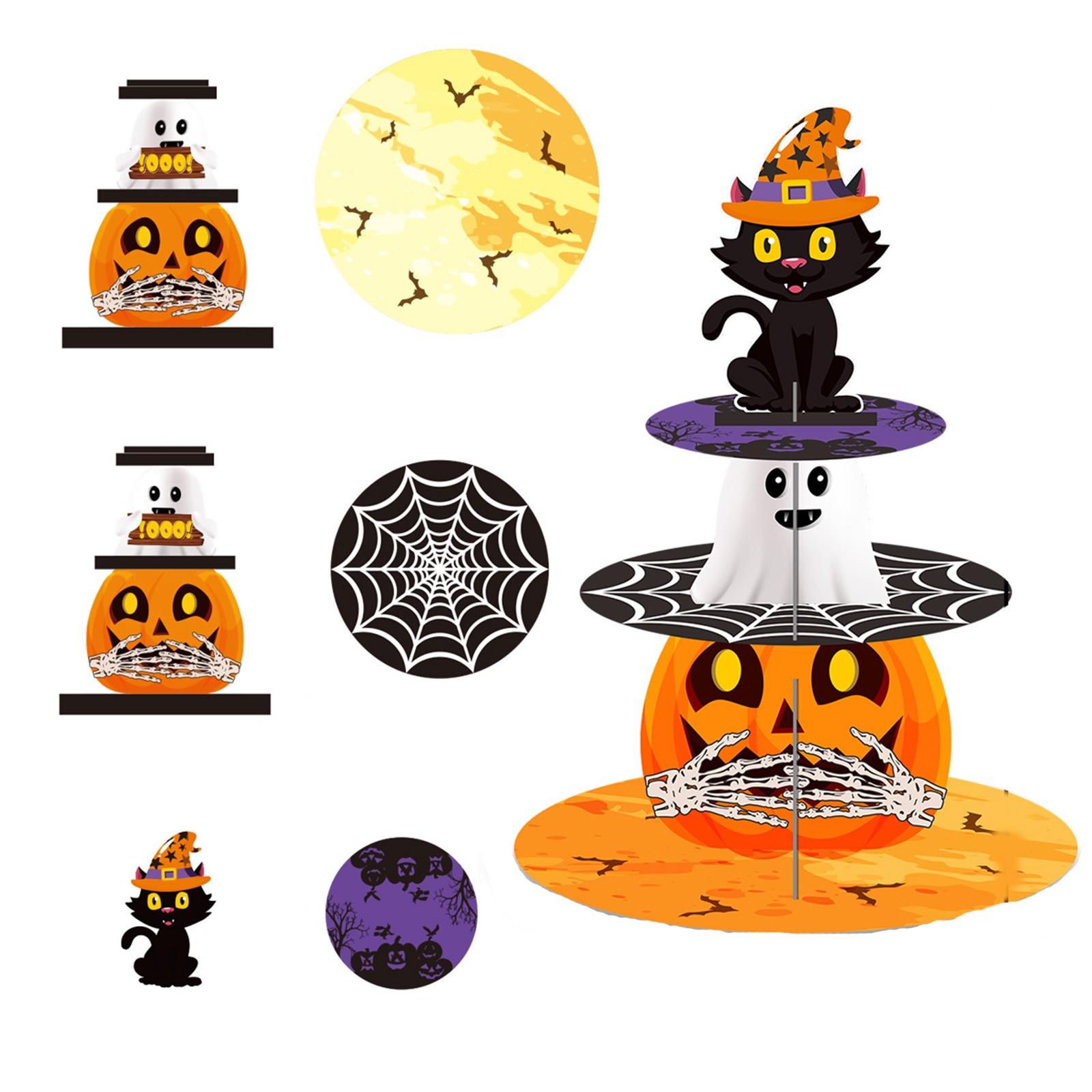 

Украшение для Хэллоуинской вечеринки Подставка для торта Настольные украшения Поднос для торта Подставка для десертов (требуется собрать самостоятельно) One Size