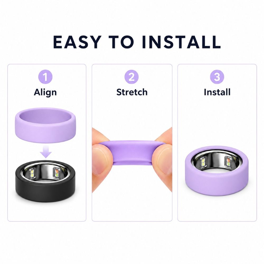 Soft Silicone Cover Elastic Protective Case Protector for Oura Ring 5 Working Out Smart Ring