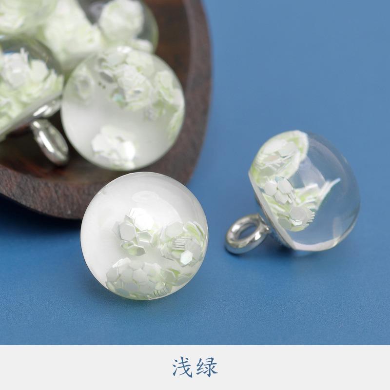 10pcs Transparent Frog Clasps with Jade Beads Handmade Chinese Knot Buttons for Cheongsam, Hanfu Costume