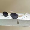 KAMMPT Oval Sunglasses with Rhinestones Women Vintage Fashion Outdoor Casual Shades 2026 New in Trendy Brand Design Sun Glasses