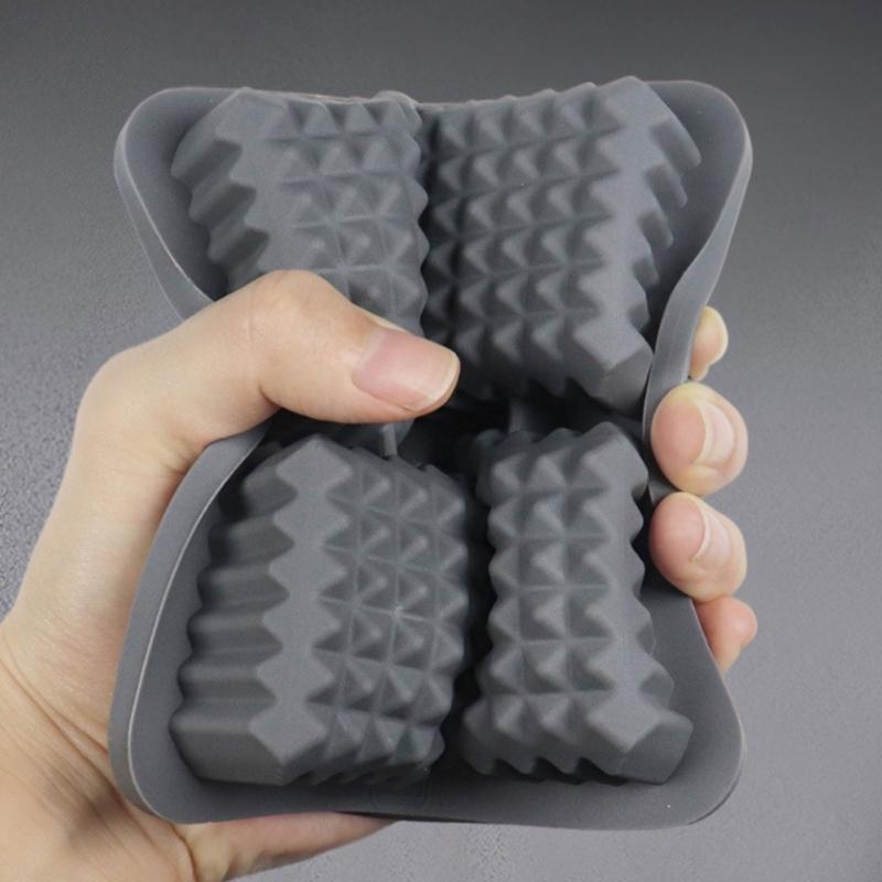Ice Cube Tray for Freezers 4 Grid Silicone Molds Square Round Ice Makered for Whiskeys Cocktails Bar Tool Easy To Release