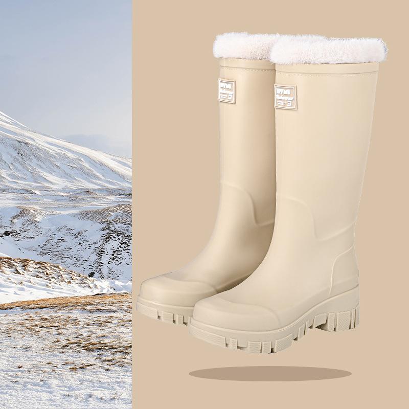 Water Shoes Women's Waterproof and Non-slip High-tube Rain Shoes Fashion Wear Rain Boots Rain Special Shoes Long Tube Rubber Shoes