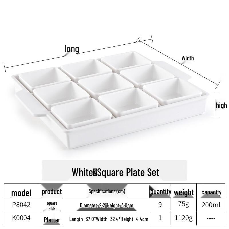 Handon Creative Nine-Grid Melamine Platter Set
