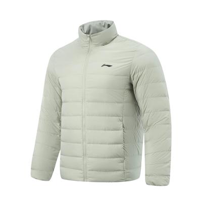 Li Ning Exquisite Stitching Stand Collar Solid Color Simple Elegant Down Jacket Men Outerwear AYMV453-2