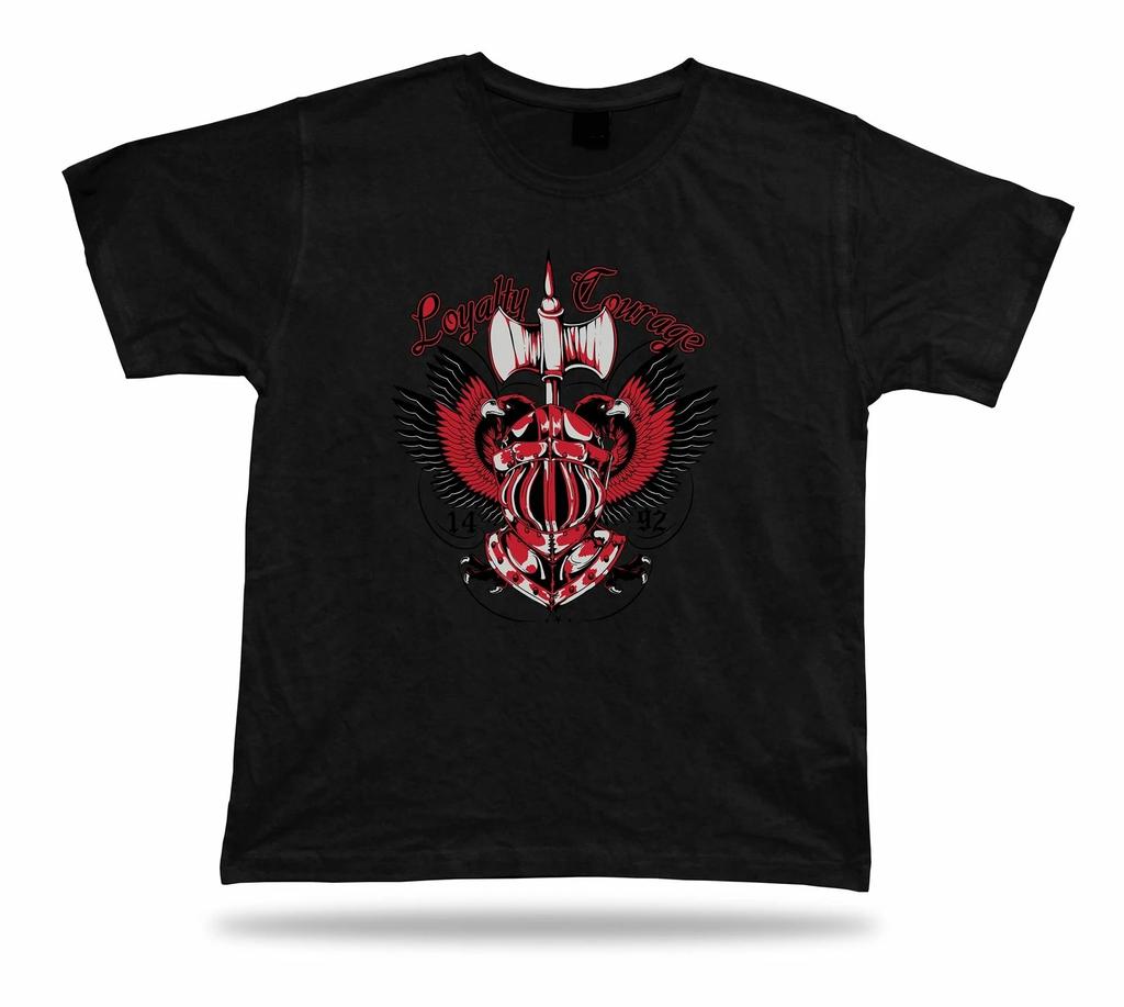 T-shirt Tee Shirt Birthday Gift Idea Loyalty Courage Armor Helmet Knight Emblam