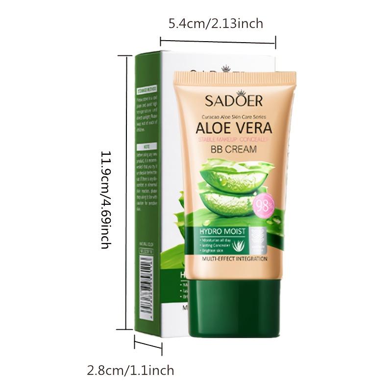 Aloe Vera BB Cream – Feuchtigkeitsspendende und kaschierende Foundation, wasserfest, leichte Deckkraft, für alle Hauttypen, feuchtigkeitsspendende Formel mit Aloe-Extrakt