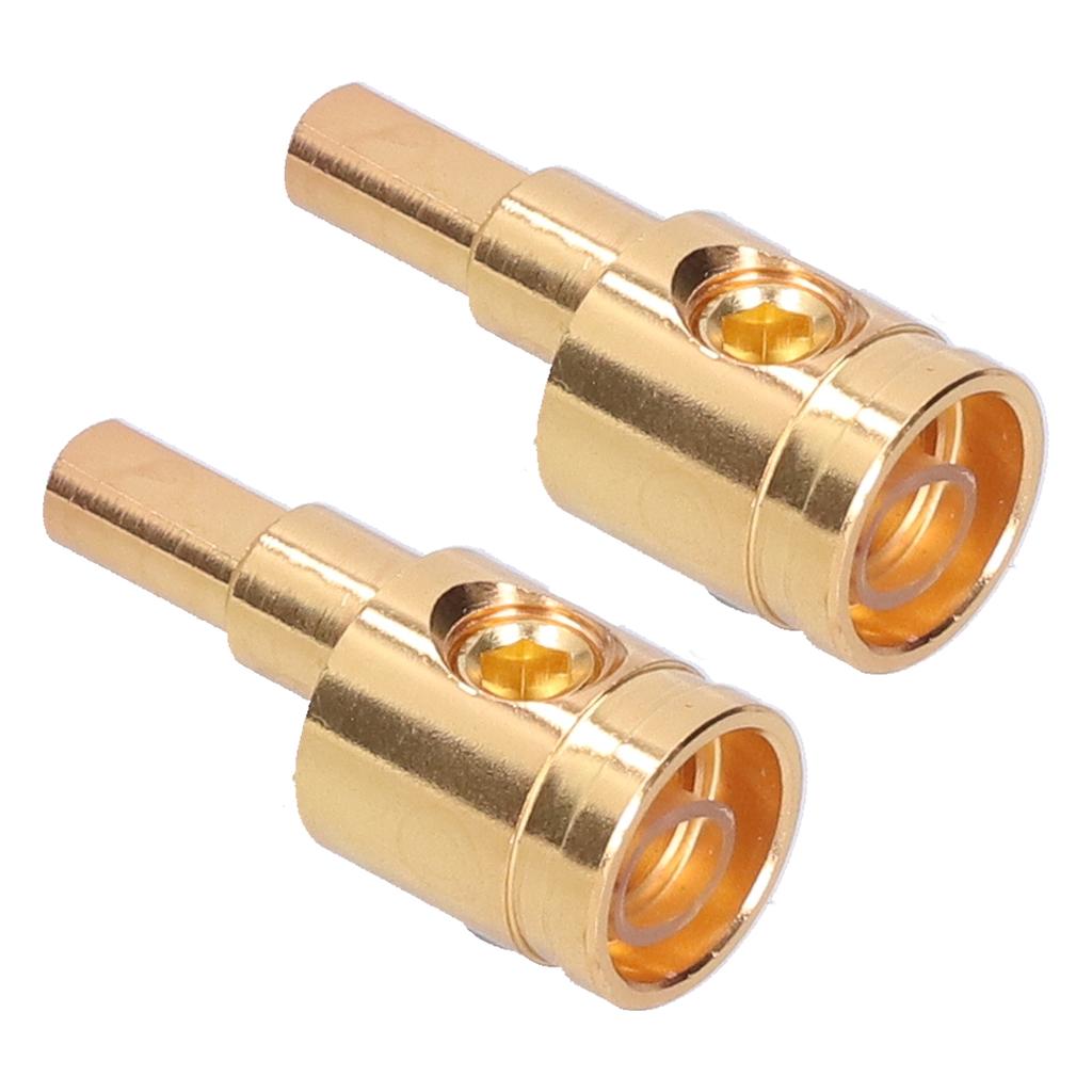 2pcs 0GA Wire Reducer Terminal Connector Pure Copper Gold Plated for Car Audio Amplifier Modification