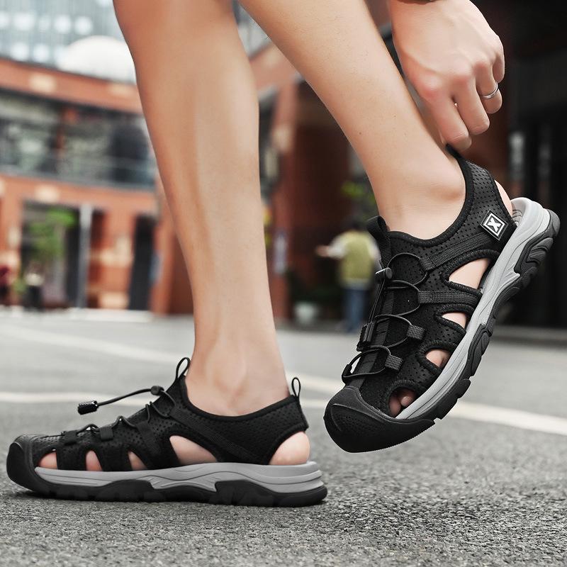 2025 Breathable Men's Closed-Toe Sandals - Non-Slip Casual Outdoor Beach Shoes, Trendy Summer Style, Plus Size Available