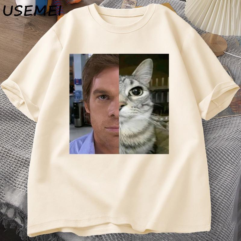 Men's Short-sleeved T-shirt, Printed with Racing Cars English Graphics Loose Fit Fashionable Casual Round Neck Top Spring Summer