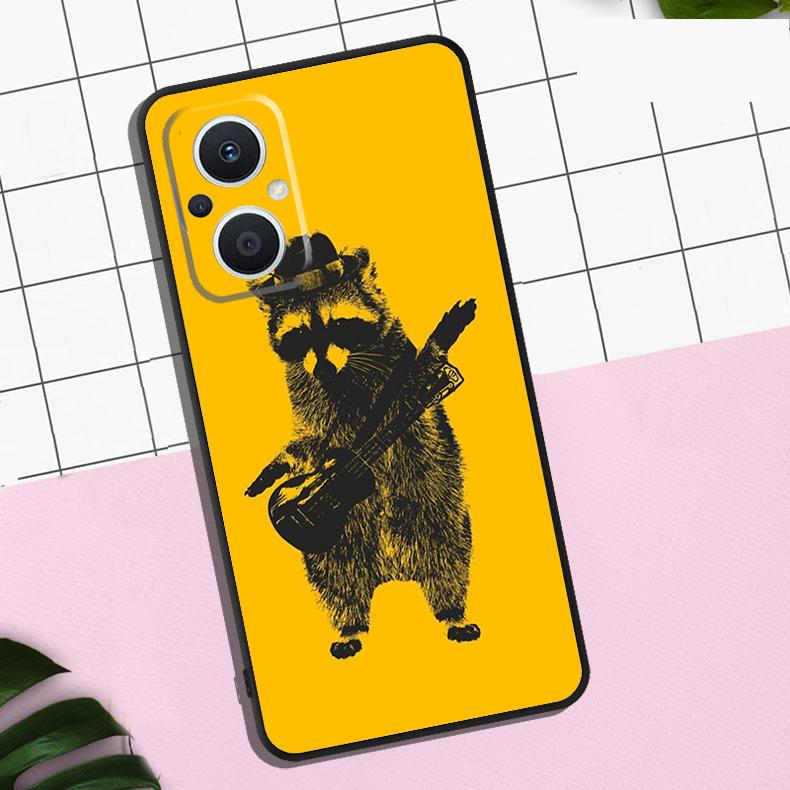

Cute Raccoon Case For OPPO Reno 13F 12F 11F 8T 7 8 10 11 12 13 Pro OPPO Find X8 X6 Pro X3 X5 Lite Cover OPPO Reno13 Pro