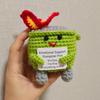 Mini Crochet Doll Card Fire Extinguisher Trash Can Funny Positive Energy Handmade Creative Gift