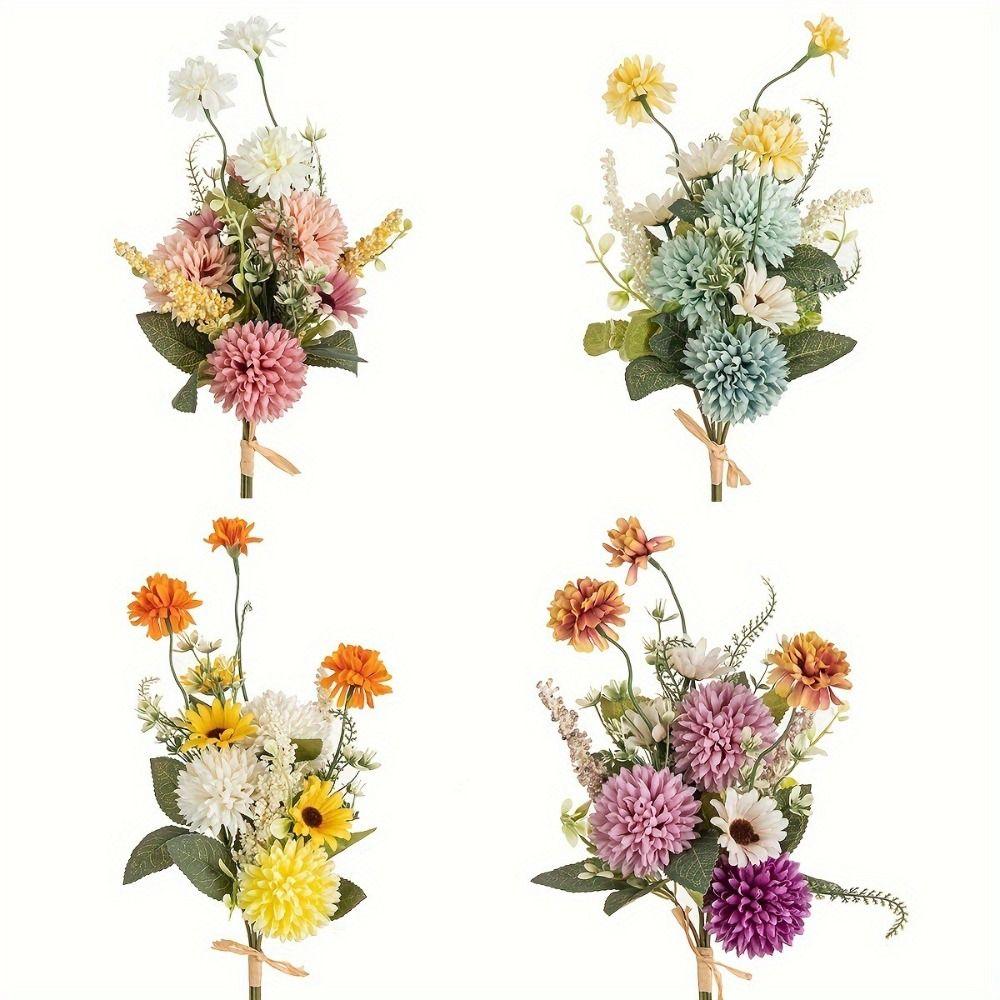 Silk Material Silk Artificial Flowers Bulbous Shape Simulated Flowers Bulbous Chrysanthemum Bubble Design