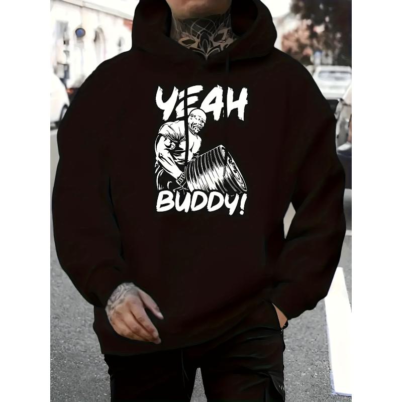 Men s Casual Hoodie Sweatshirt, Loose Fit, Polyester Warm Pullover Hooded Sweatshirt XXL чёрный