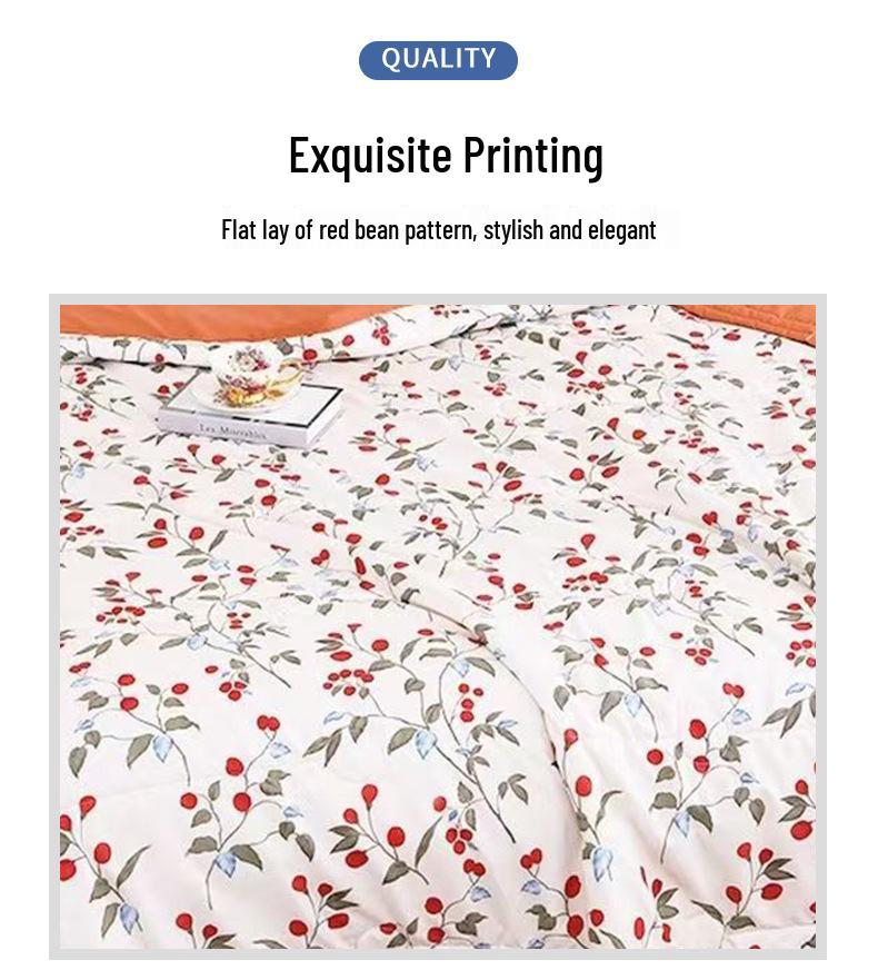 Cool Cotton Summer Quilt: Machine-Washable, Lightweight, Breathable Blanket for Single or Double Beds