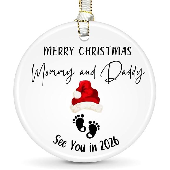 2026 Baby Gender Reveal Ornament – Pregnancy Announcement for Husband Grandparents Family Aunt, New Mom, New Dad, Gifts for Expecting Parents