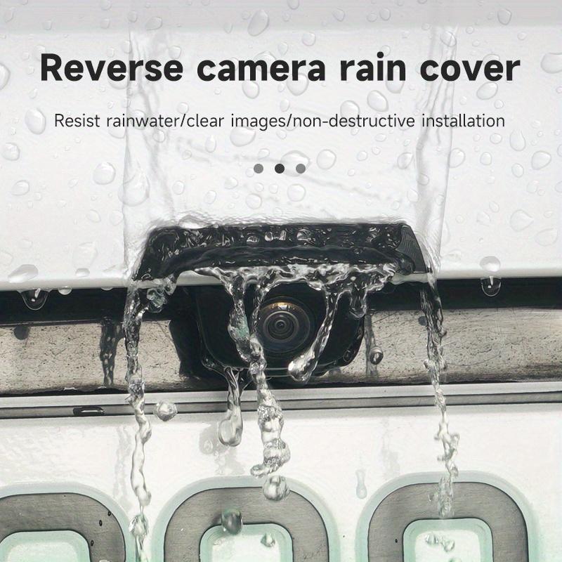 2pcs Car Rearview Camera Rain Guards - Thickened Wide-Edge Plastic Protective Cover, Triangle Design Matte Surface