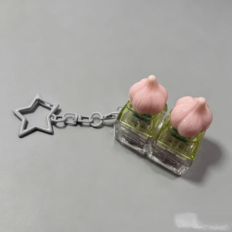 Fruit Keycap Stress Relief Clicker Keychain Mini Vegetable Pendant Keyboard Button Keyring Decompress Fingertip Keyring