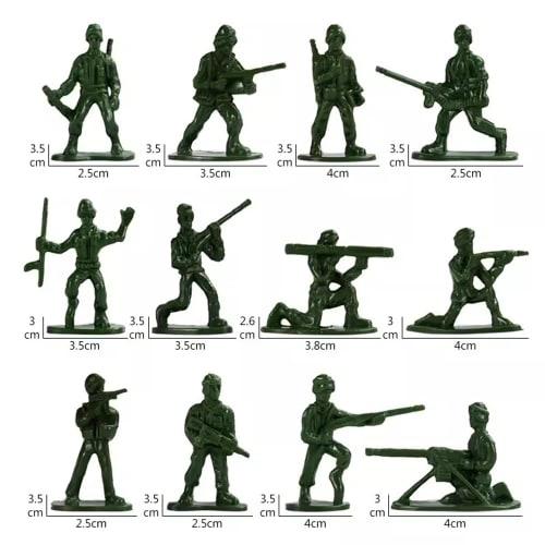 DFsucces 100-Piece Large 3.5cm Soldier Figures, Military Sand Scene Models, Gifts for Boys and Girls, Christmas and Birthdays