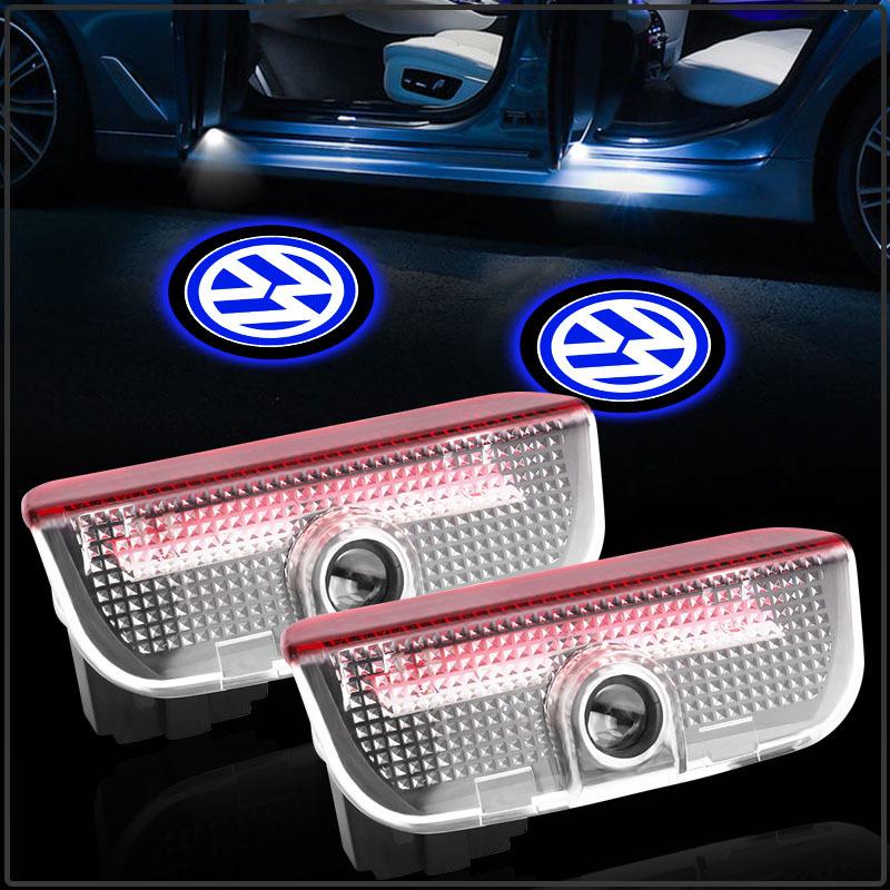2 ks/Sada LED Logo Znak na Dveře Auta Vítecí Světlo Pro Volkswagen Santana GTI Rline Polo Golf Passat B5 B6 Touran Magotan Scirocco Lavida