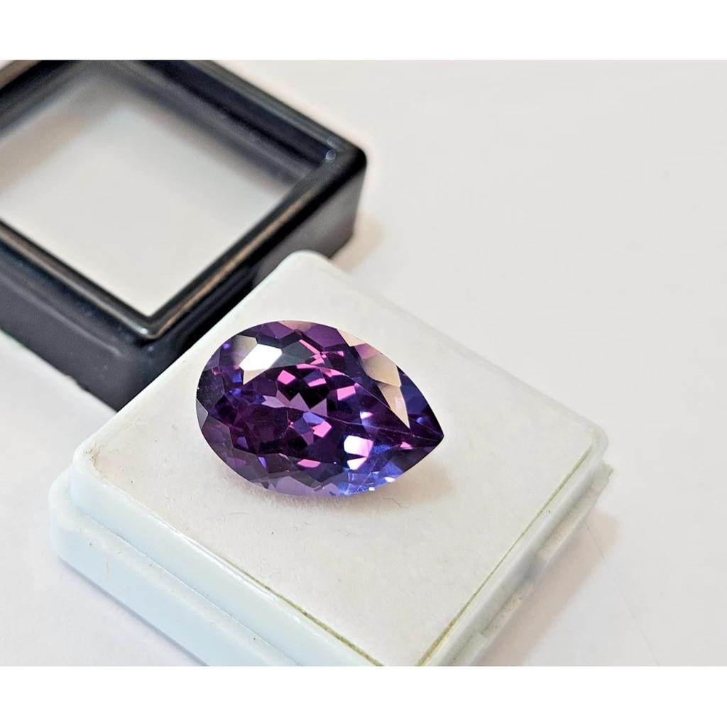 Beautiful Color Change Alexandrite Pear Cut 11-12 Ct Certified Loose Gemstone