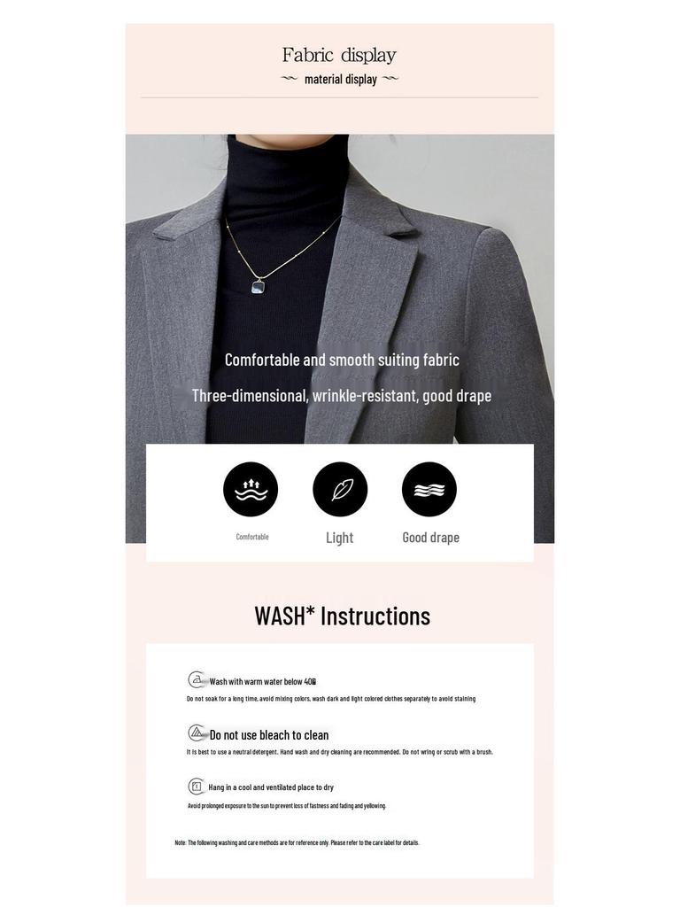 High-End Women's Grey Suit Set - Professional Spring/Autumn Formal Wear for Interviews and Work